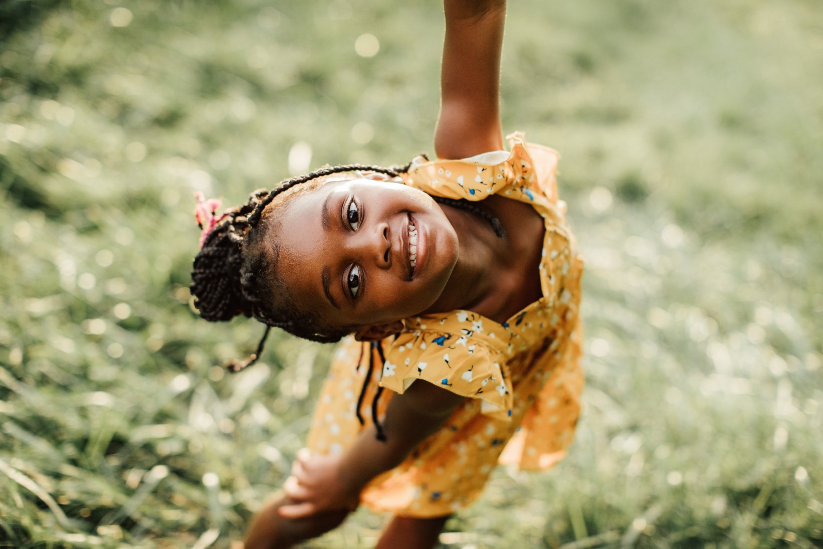 Portrait of Smiling Child Outdoors 